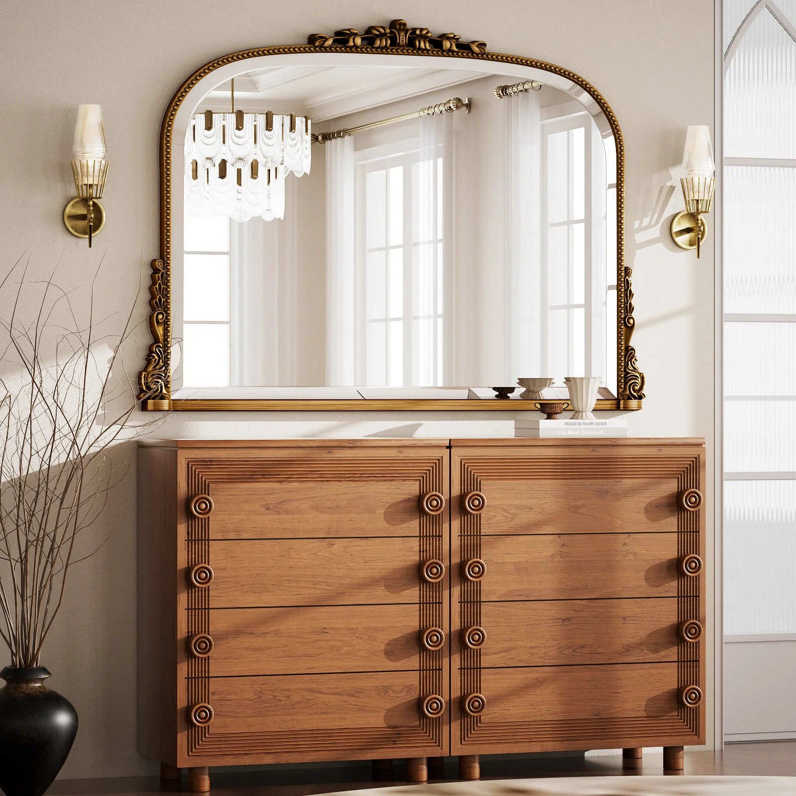 Arched Vintage Vanity  Mirror Wall, Mounted, Personal Care Mirror, Beauty, Shower Mirror