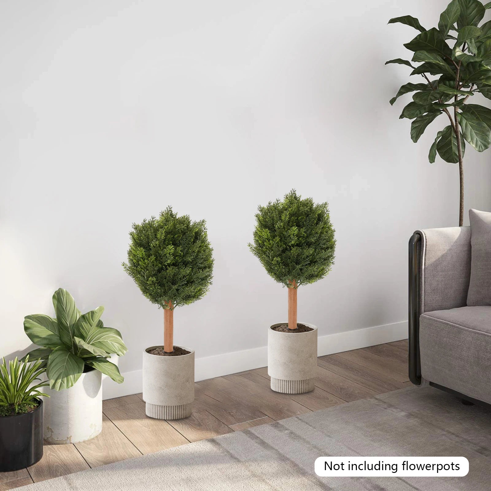 2 PCS Artificial Cypress Trees Artificial Plant with Ground Spike/ Easy Assembly Artificial Plant/ Festival Party Supplies for Indoor Outdoor Home Office Garden