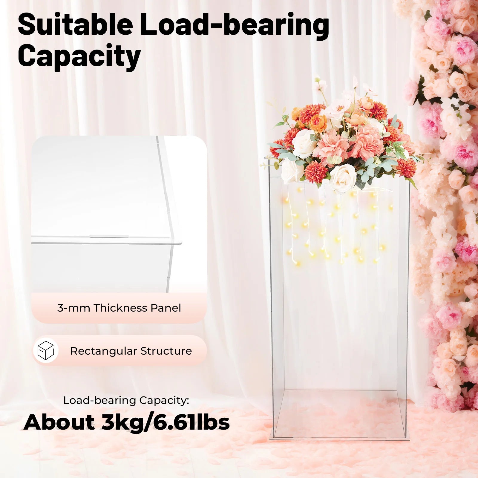 Acrylic Display Stand Freestanding Case/ Acrylic Display Box For Action Figures/ Collectibles/ Flowers 30*30*60cm