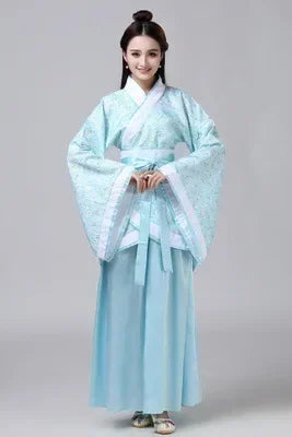 Vintage Ethnic Style Women Top/ Skirt 2 Piece Set Princess Dance Costume/ Hanfu Ladies Suit Cosplay Outfit Woman New Year Clothing