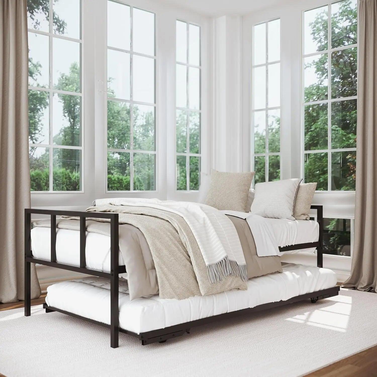 Twin Daybed and Fold- Up Trundle Set, Mattresses Sold Separately