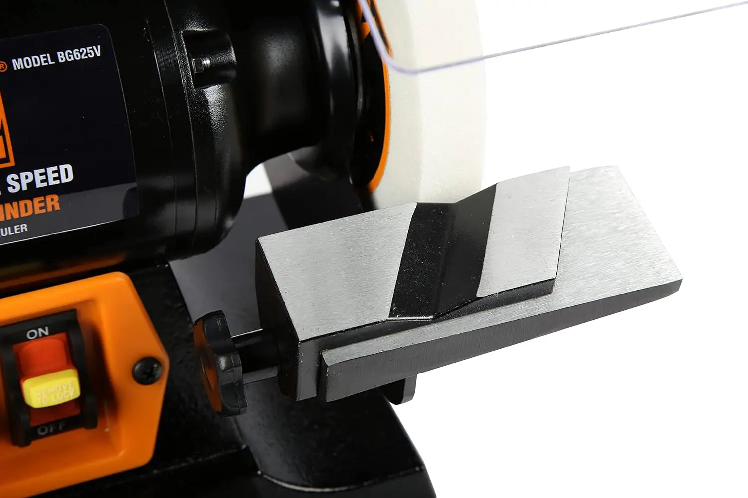 6-Inch Variable Speed Bench Grinder with Flexible Work Light, 2.5-Amp, Black BG625V