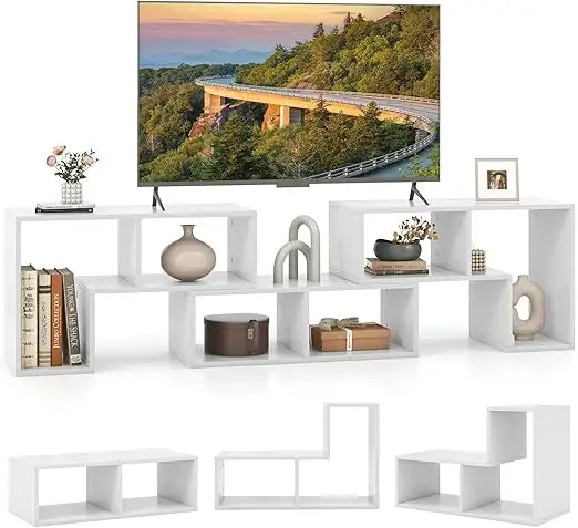 Free-Combination TV Stand for Bedroom - Entertainment Center for 50/ 55/ 60/ 65/ Inch TV, 3-Piece Media Console Table with Storage