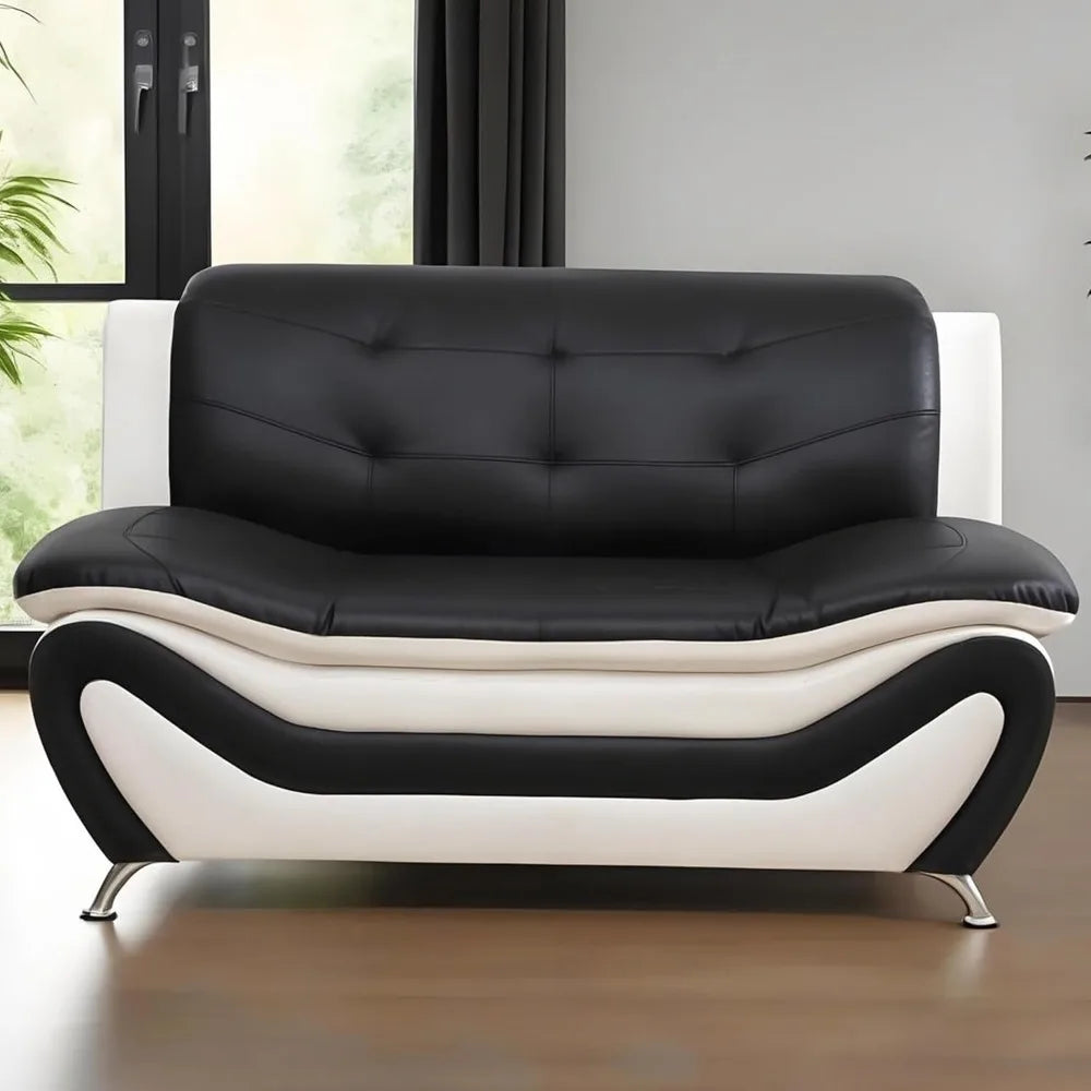 Loveseat Sofa, Small Faux Leather Sofa/ Sleeper Couch, Bedroom, Apartment, Living Room Sofa