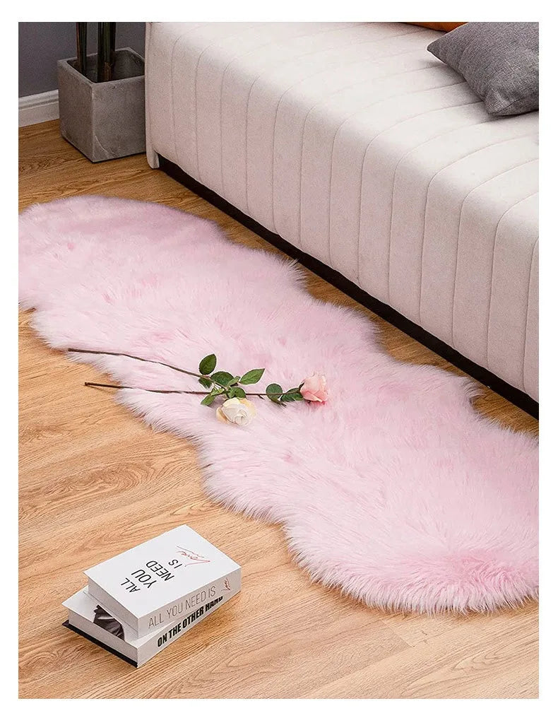 Imitation Sheepskin Carpet Fluffy Plush Rugs Luxury Fur Bedroom Bedside Carpet Living Room Sofa Area Rug Faux Wool Carpet
