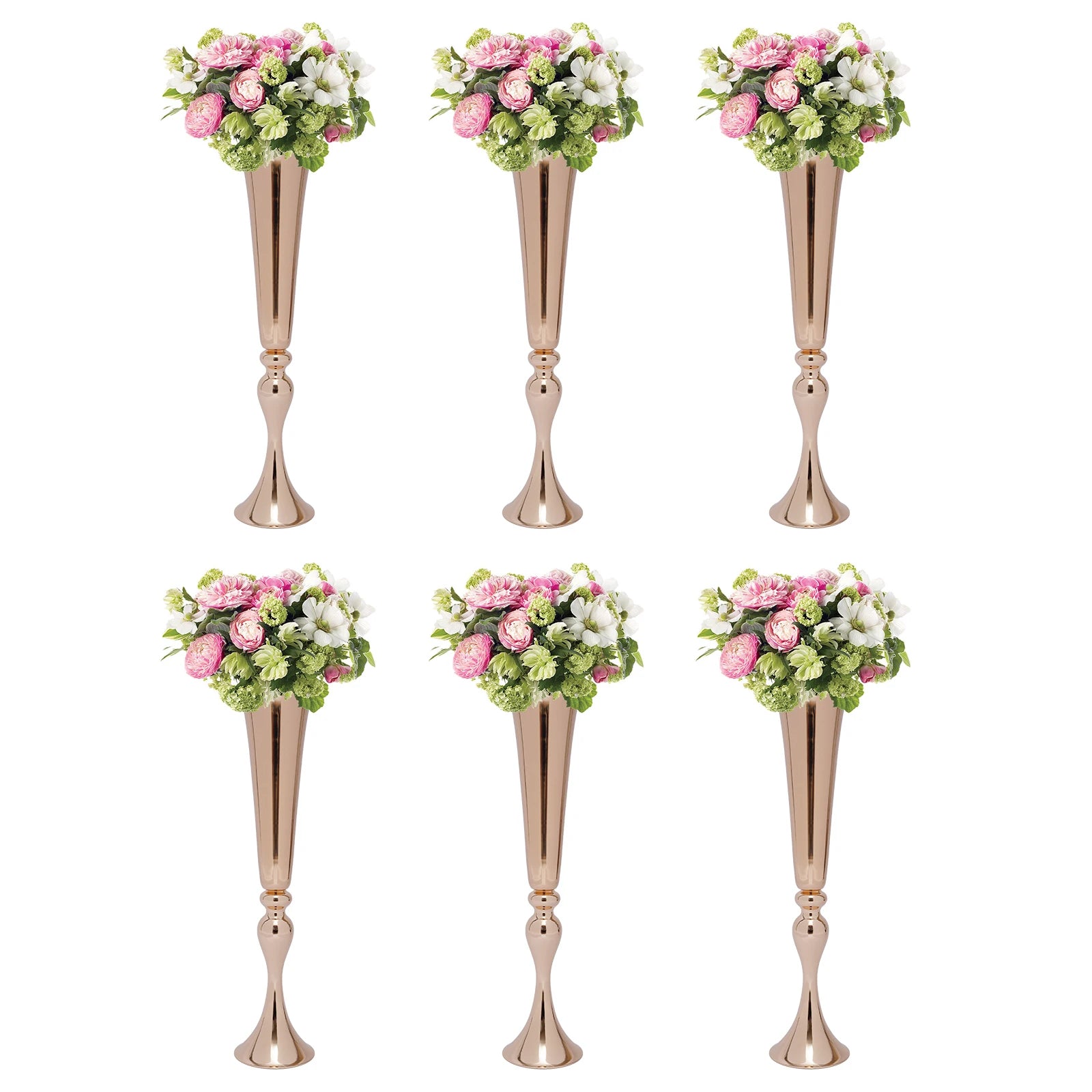 Metal Trumpet Vases, Flower Vase, Metal Table Centerpieces for Wedding Party/ Banquet Decor