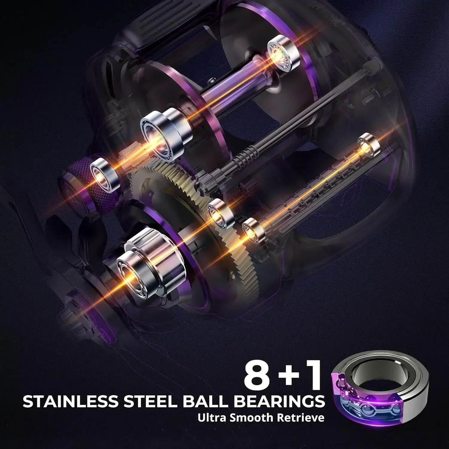 400 Baitcaster Fishing Reel, 38Lbs Max Drag/ Aluminum Alloy Frame Baitcasting Reel, Available in 6.6:1/8.1:1 Gear Ratio