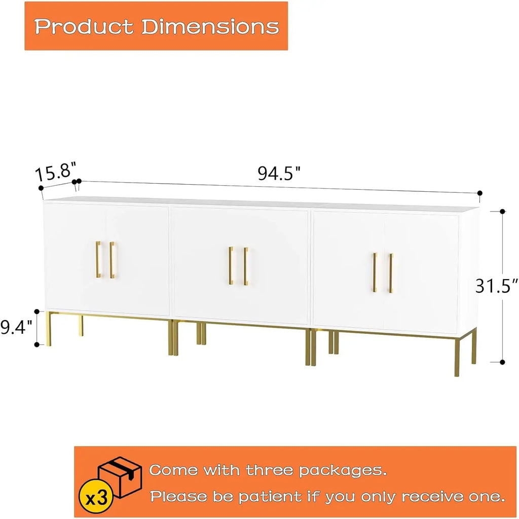 NEW TV Stand for 85 Inch TV, Wood Entertainment Center with Storage Cabinet, TV Cabinet Black, Long Console Table