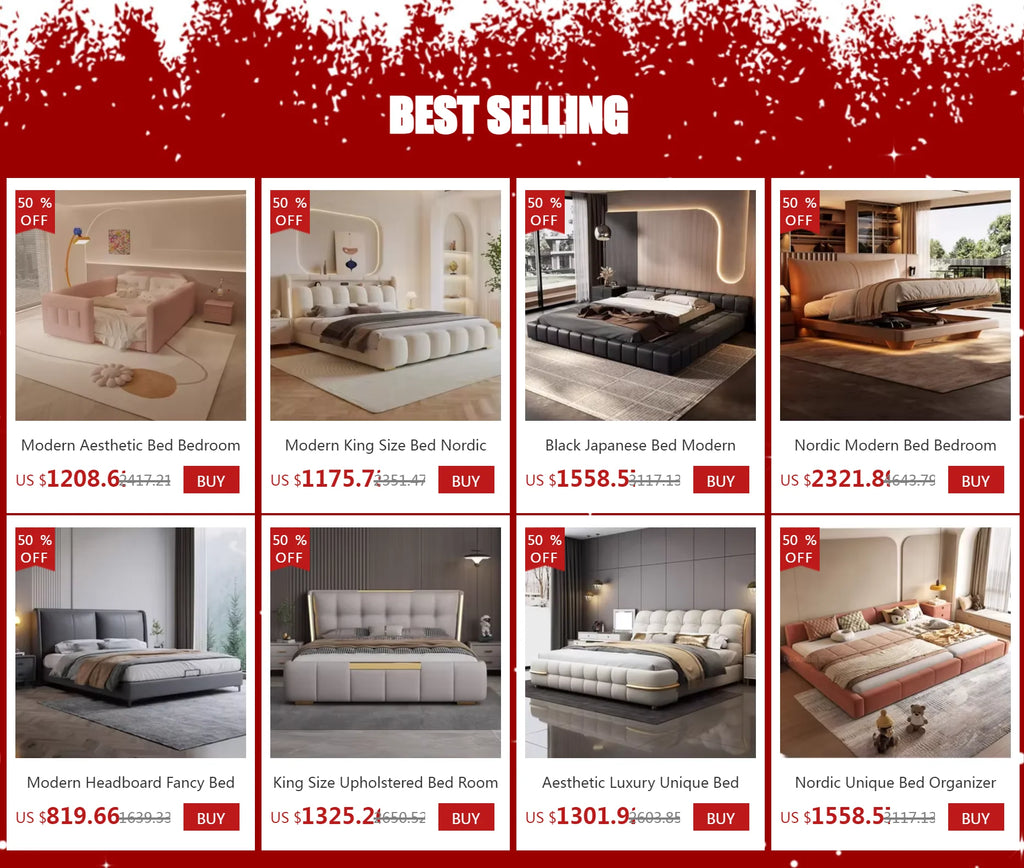 Aesthetic Luxury Unique Bed Queen