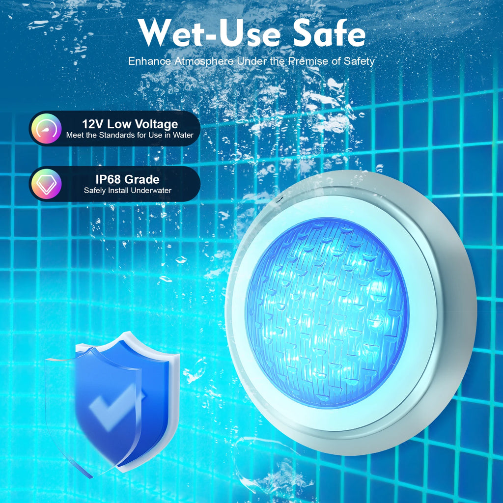 54W RGB LED Underwater Swimming Pool Light 12V Color Changing Remote Control 30m² Illumination for Garden Fountain Pond