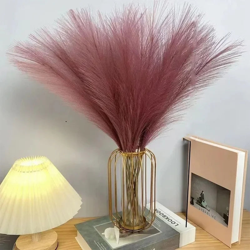 10PCS Artificial Pompous Grass/ Pompous Branches/ Fake Fluffy Stems/ Plants Vase Filler for Home Boho Decor Flower Arrangement