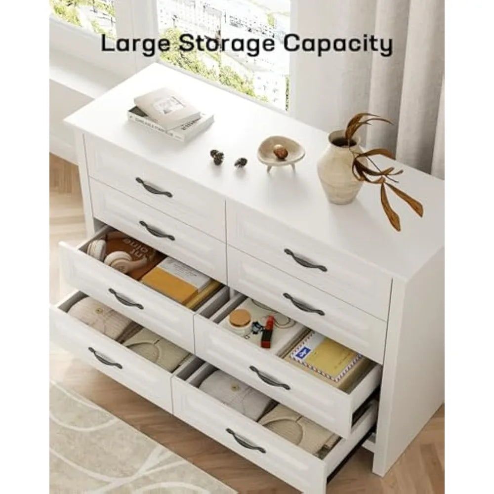 Customizable Elegant 8-Drawer Solid Wood Dresser