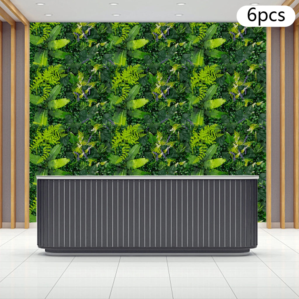 6 Pack Artificial Greenery Wall 60x40cm Faux Plant Panel for Garden Balcony Porch Wedding Party Indoor Outdoor Decoration