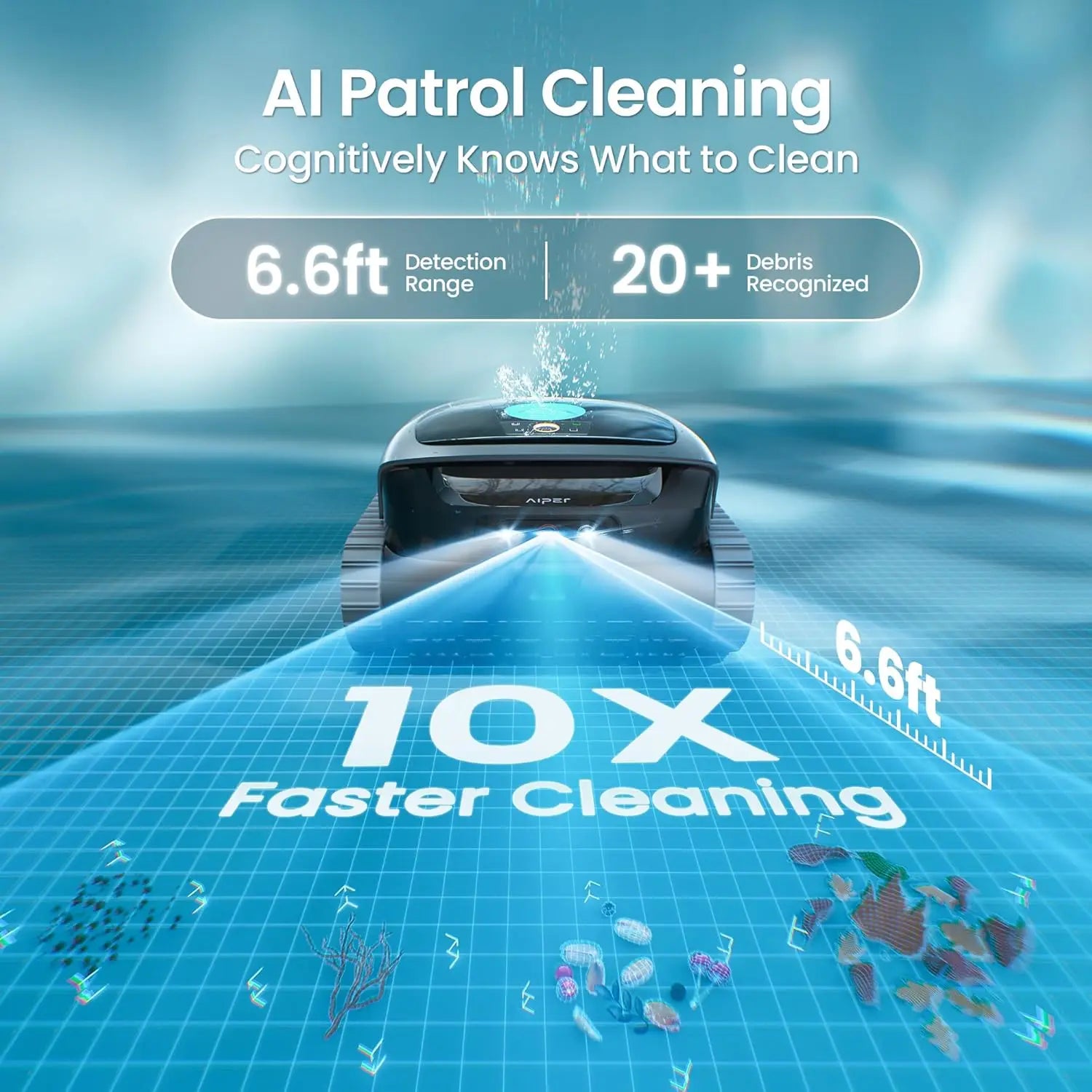 Scuba V3 AI Vision Cordless Robotic Pool Cleaner, Include Wireless Charging Dock, Smart Waterline Parking &, Custom