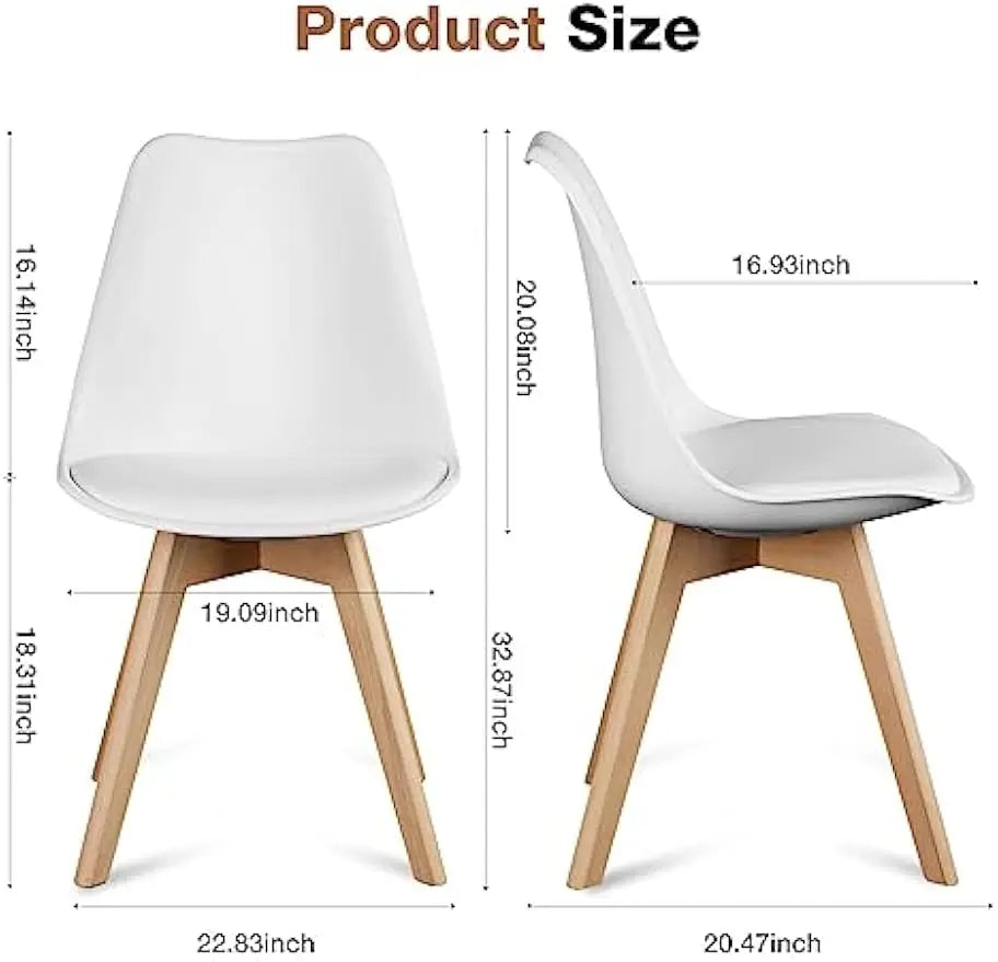 Dining Chairs Set of 8 Kitchen Mid Century Modern Chairs with Wood Legs
