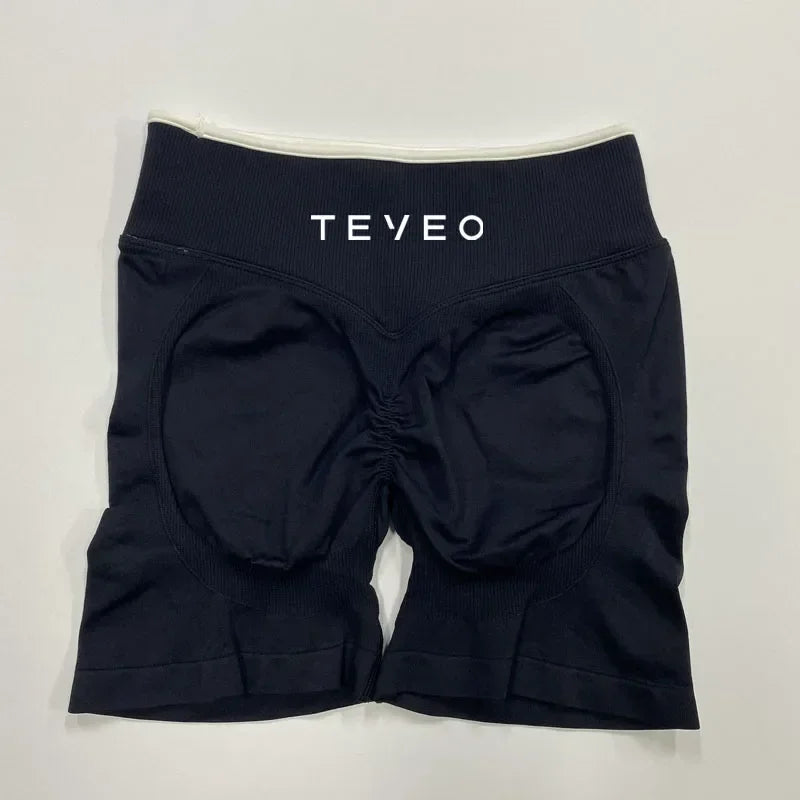 TEVEO – Short Yoga for Women, Pants with Elastic, Fitness, Cycling, Body Building, Leggings for Yoga