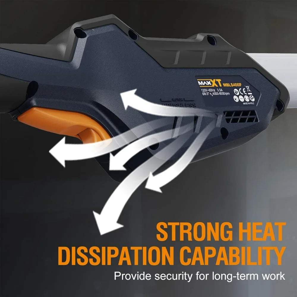 4mm Random Orbital Drywall Sander, Brushless 350W 3.5A, Foldable Electric Wall Sander with Dual Mode Suction System