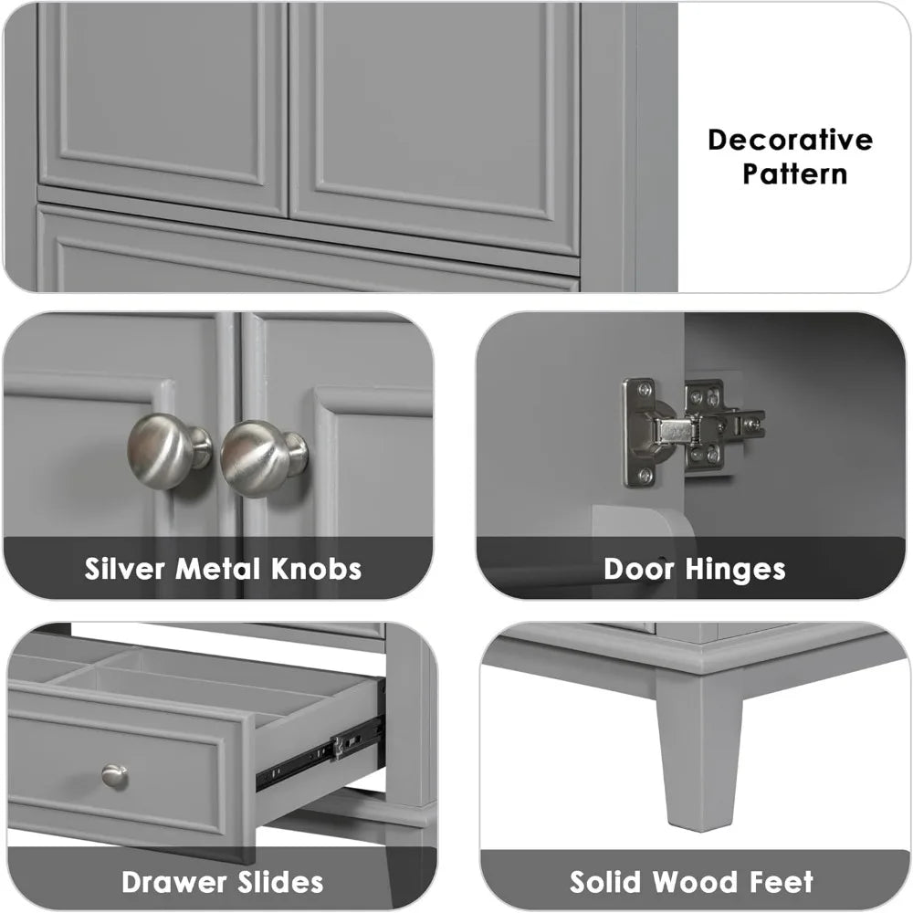 Modern 30-inch Bathroom Vanity with Undermount Sink, Storage Cabinet, Multi-Functional Drawers, and Adjustable Shelves