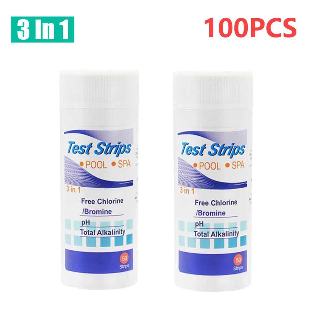 50/100PCS 3/5/6/7 in 1 Water Quality Test Paper/ Swimming Pool PH Test Strips/ Multipurpose Aquarium Test Strips for Fish Tank