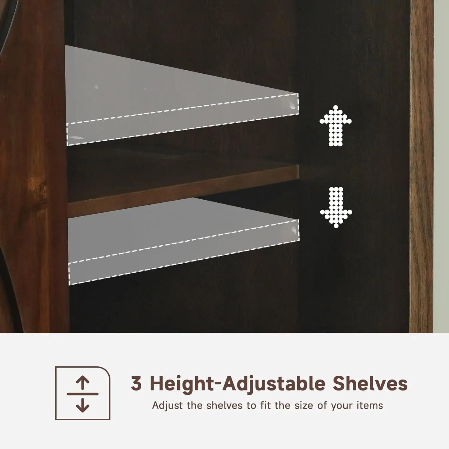 NEW 59" Sideboard Buffet Cabinet/ Retro Accent Storage Cabinet with Magnetic Door Latches/ Adjustable Shelf