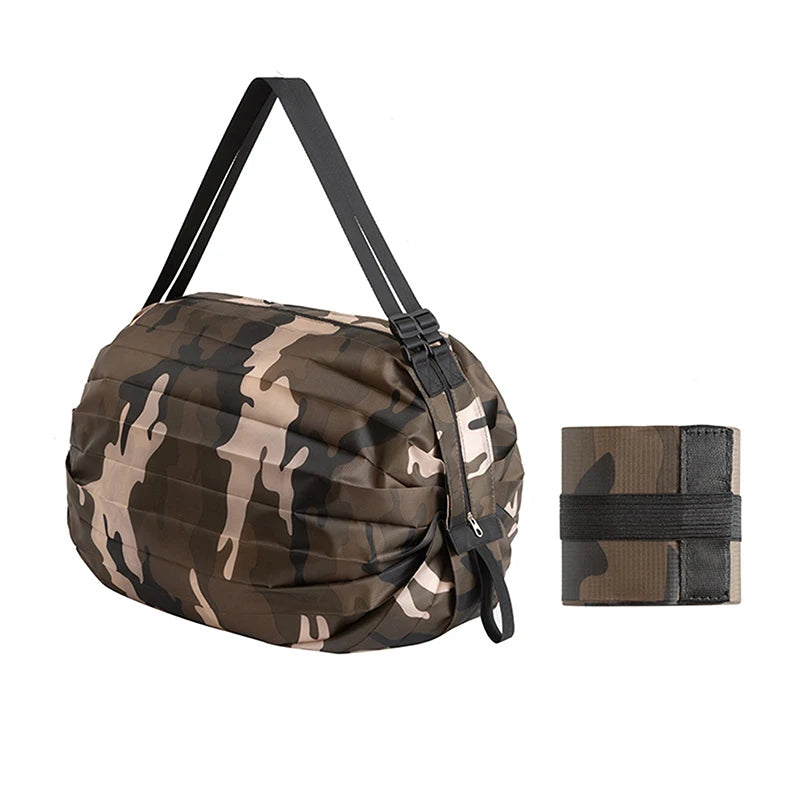 Foldable Storage Bag With Handle/ Portable Travel Camouflage Handbags/ Large Capacity Shopping Bag