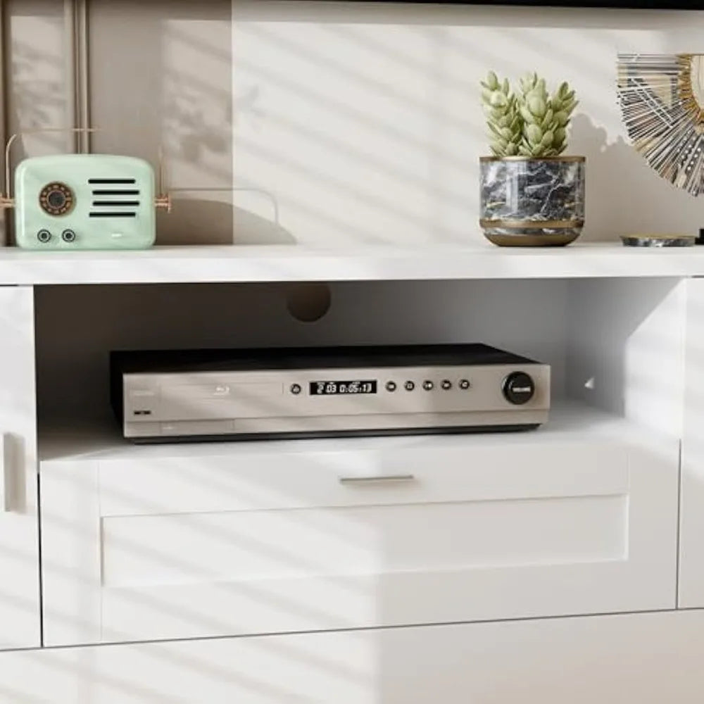 70.9" W 3-in-1 Wall Unit Entertainment Center with Bookshelves, TV Stand/ Media Console Table with 11 Shelves & Drawers