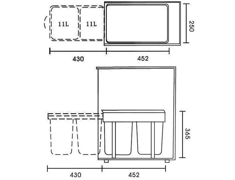 Kitchen Sink Trash Can, Large Kitchen Cabinet Recycle Bin, Food Waste Litter Bins, Dustbin Recycling ,Trash Sorting Home Appliance