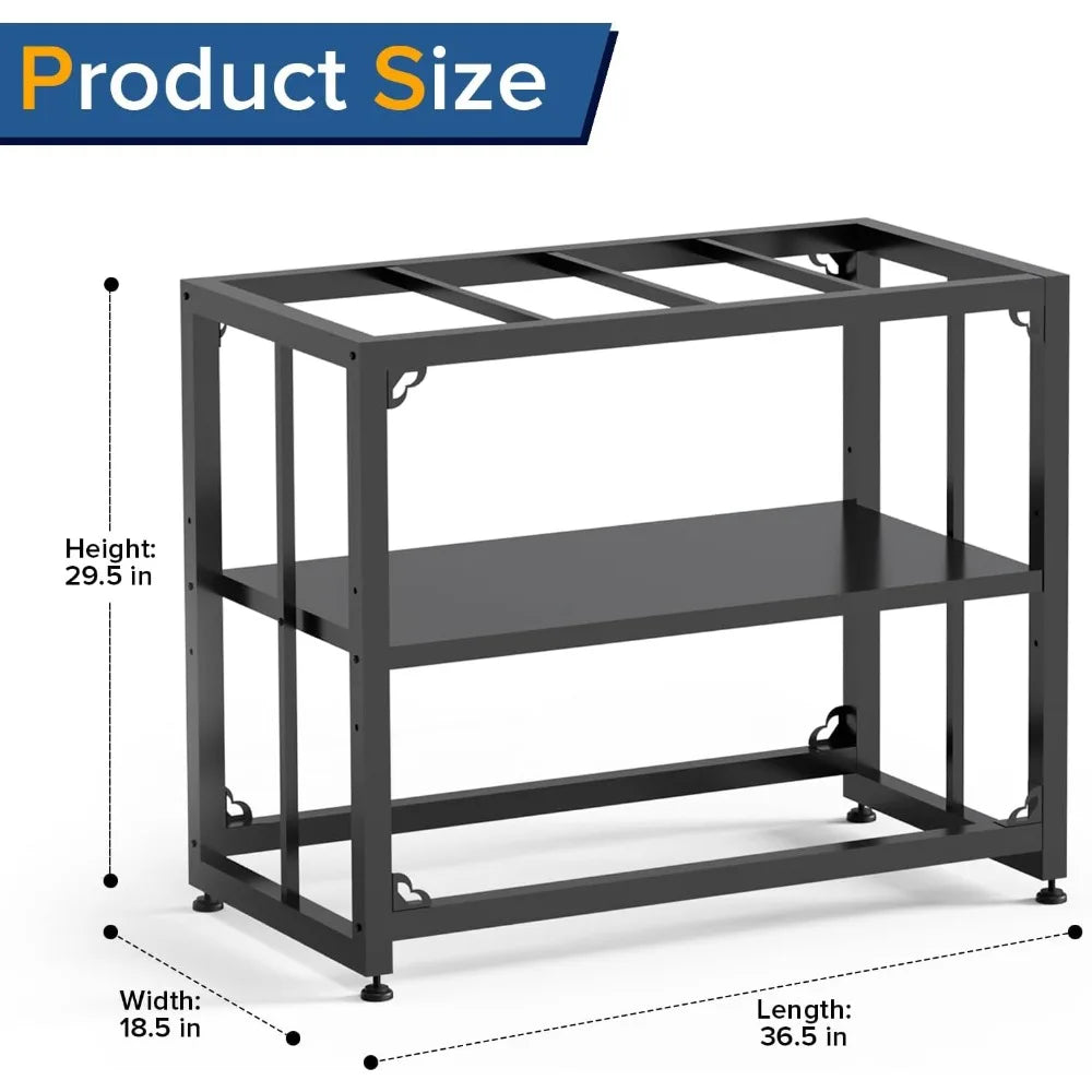 Fish Tank Stand 40 Gallon, Metal Aquarium Stand 36.5" L x 18.5" W*29.5”H, Double-Layer Storage Design, Suitable for Any Room