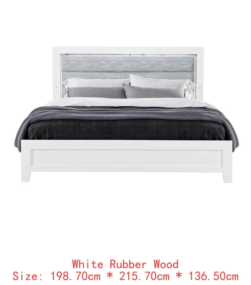 5PC White Full Bedroom Set with LED Lighting