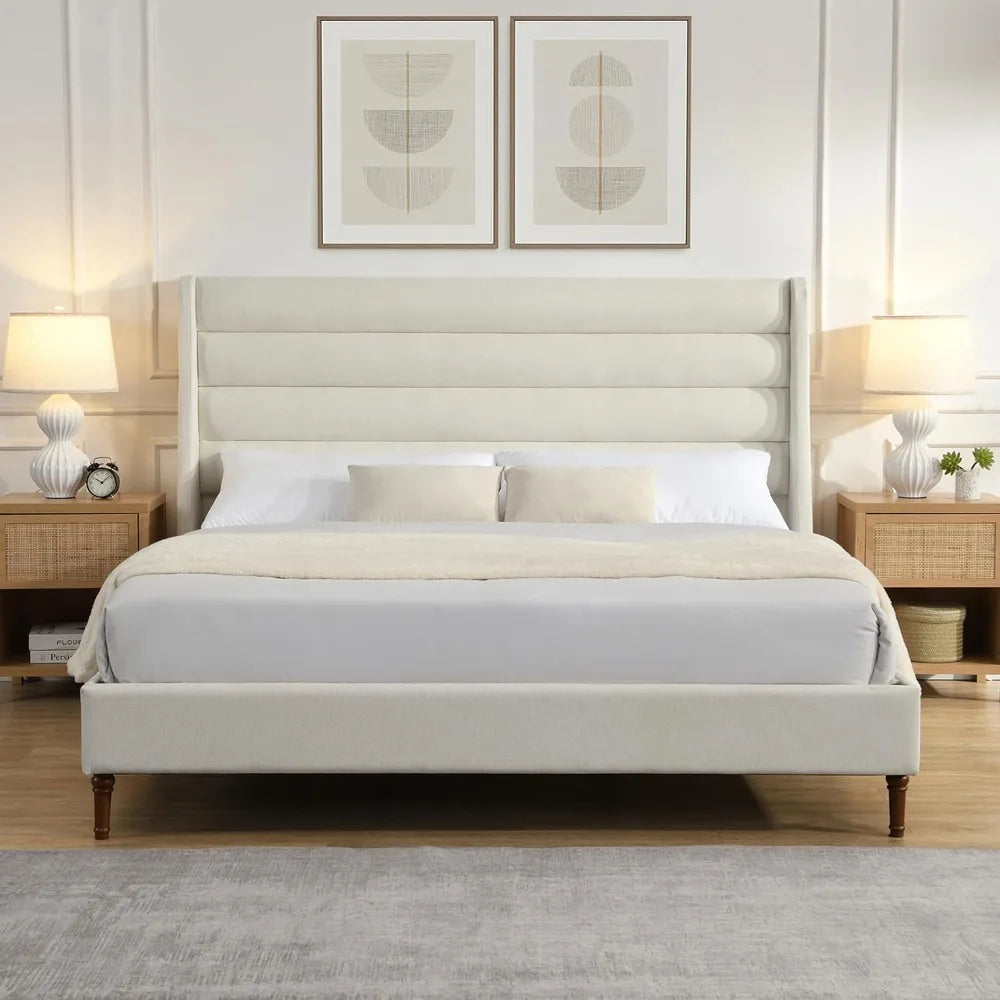 Bed Frame and Headboard, Upholstered Bed Frames, Platform Bed