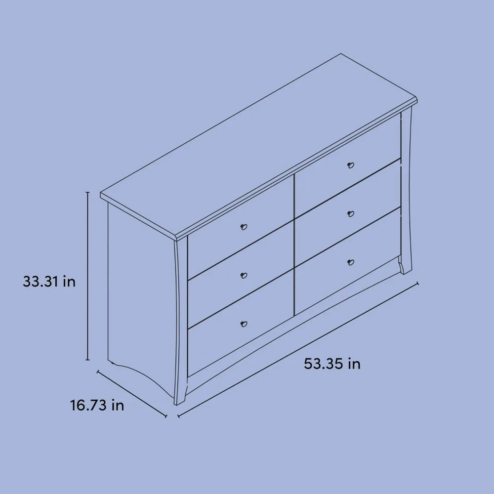 6-Drawer Double Dresser in White