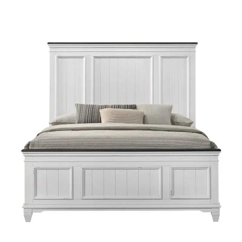 Shiplap Panel Queen Bed Set with Dresser, Mirror, and 2 Nightstands