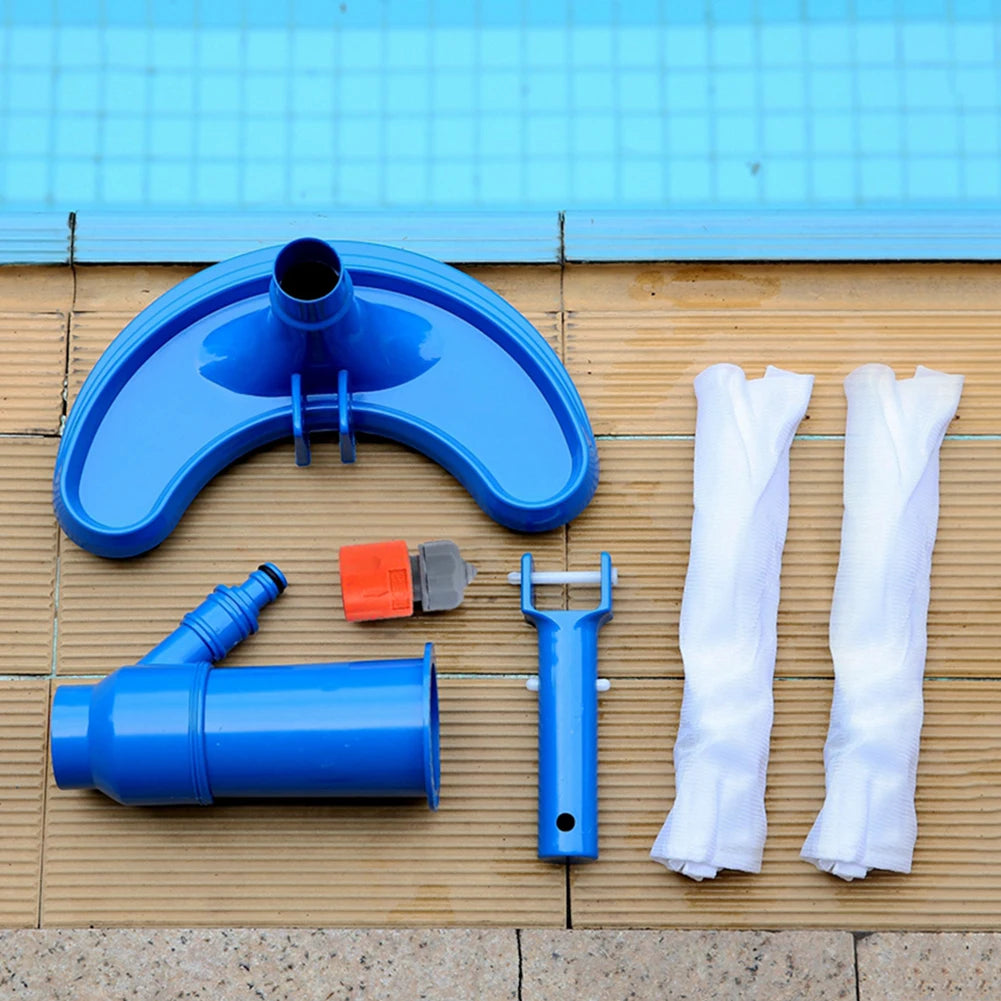Professional Pool Cleaning Suction Set with Brush Multipurpose Pool Vacuum Suction Head Lightweight EU Plug for Spa/ Water Park