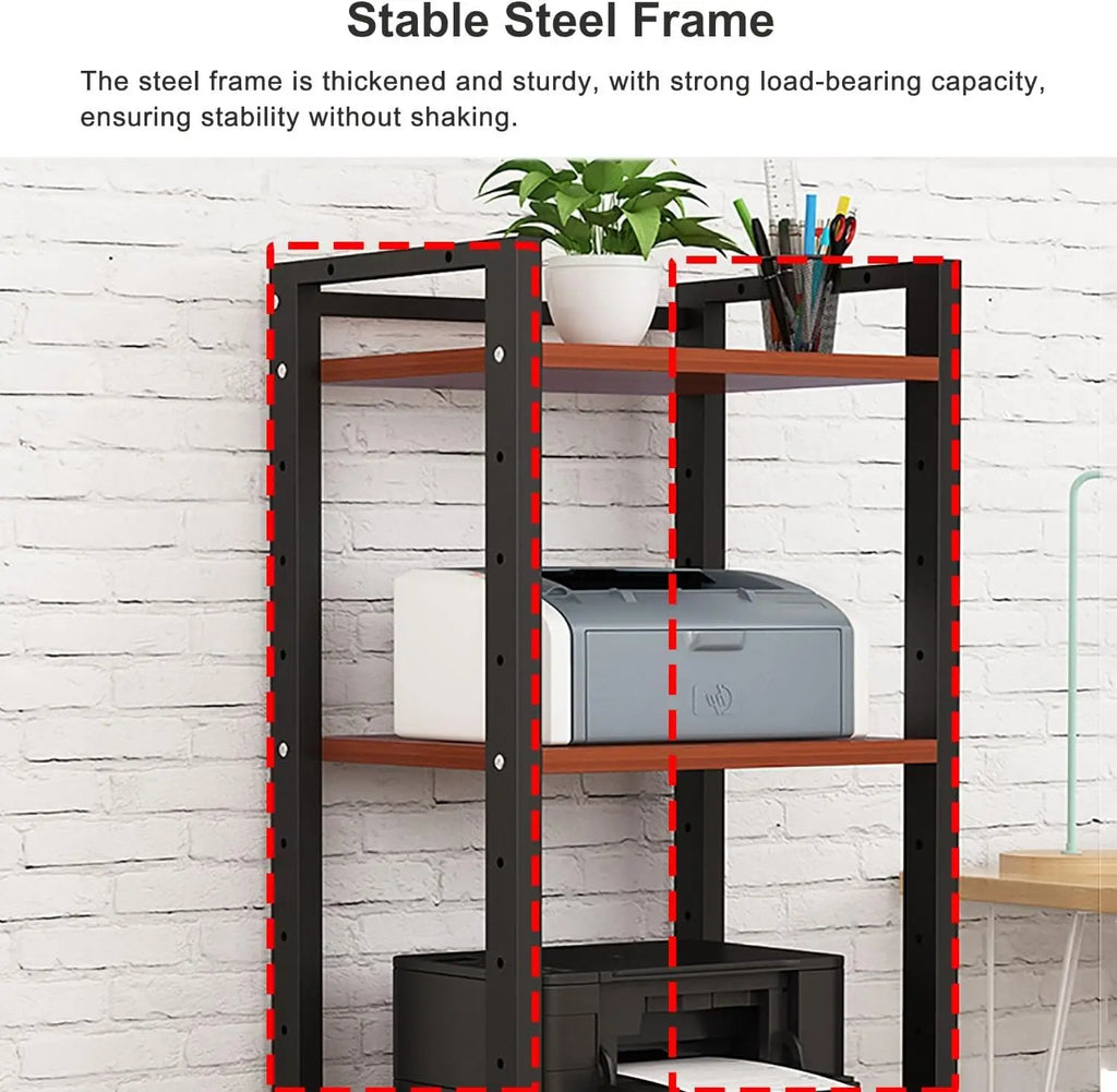 7-Tier Heavy Duty Audio Video Rack, Adjustable Shelves, 360° Wheels, HiFi Stereo Cabinet for Home Office