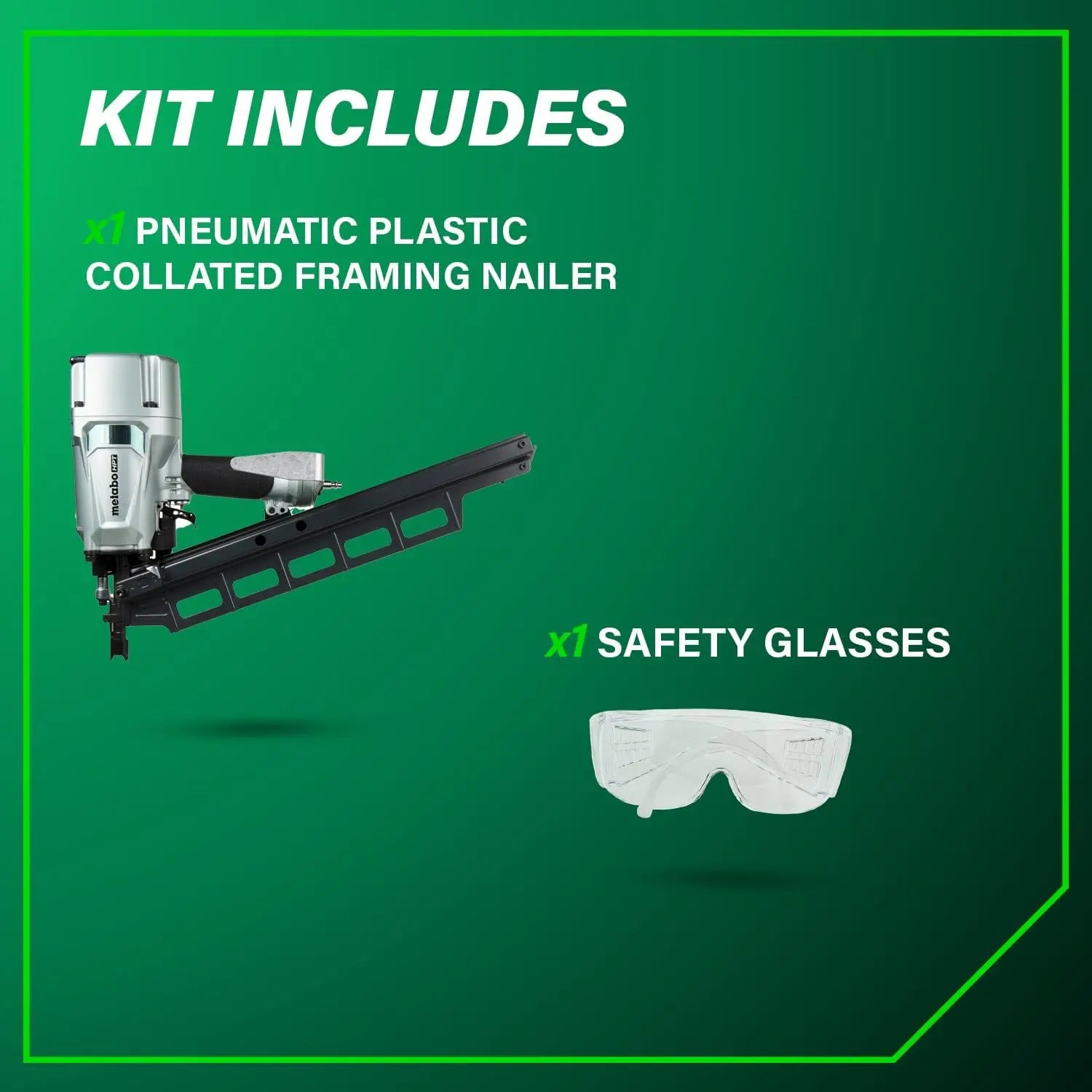 Professional Pneumatic Framing Nailer, 21° Plastic Collated Nails, Selectable Trigger & Rafter Hook for Flooring & Roof Decking