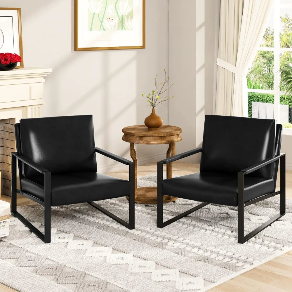Leather Accent Chair/Set of 2