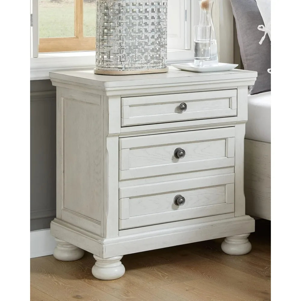 Classic White 2-Drawer Nightstand