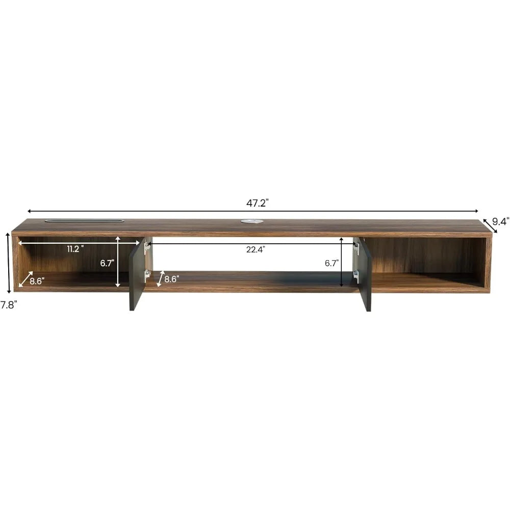 Space-Saving Wall-Mounted TV Stand with Storage for Entertainment Center, 47.24 Floating Shelf Cabinet