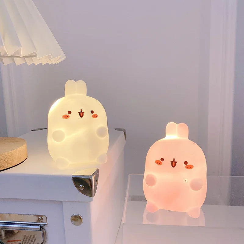 Rabbit Night Light/ Bedhead/ Bedroom LED Small Table Light/ Non Plug In/ Floor Stand/ Creative Atmosphere Night Light Decoration