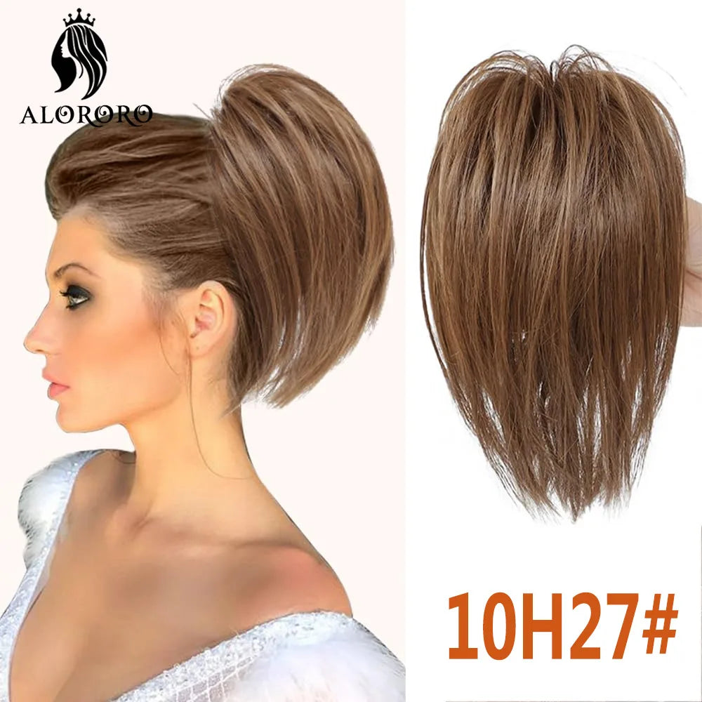 Synthetic Claw Clip Hair Bun Straight Chignon Bun Ponytail Hair Extensions Tousled Updo Hair Buns Claw Clip Ponytail Hairpice