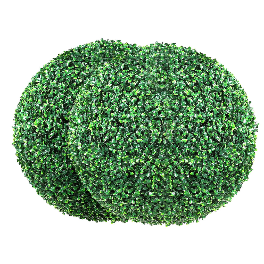 VEVOR Artificial Topiaries Boxwood Trees 16" Tall Ball-Shape Topiaries Plant All-Year Green Faux Plant Decorative for Garden