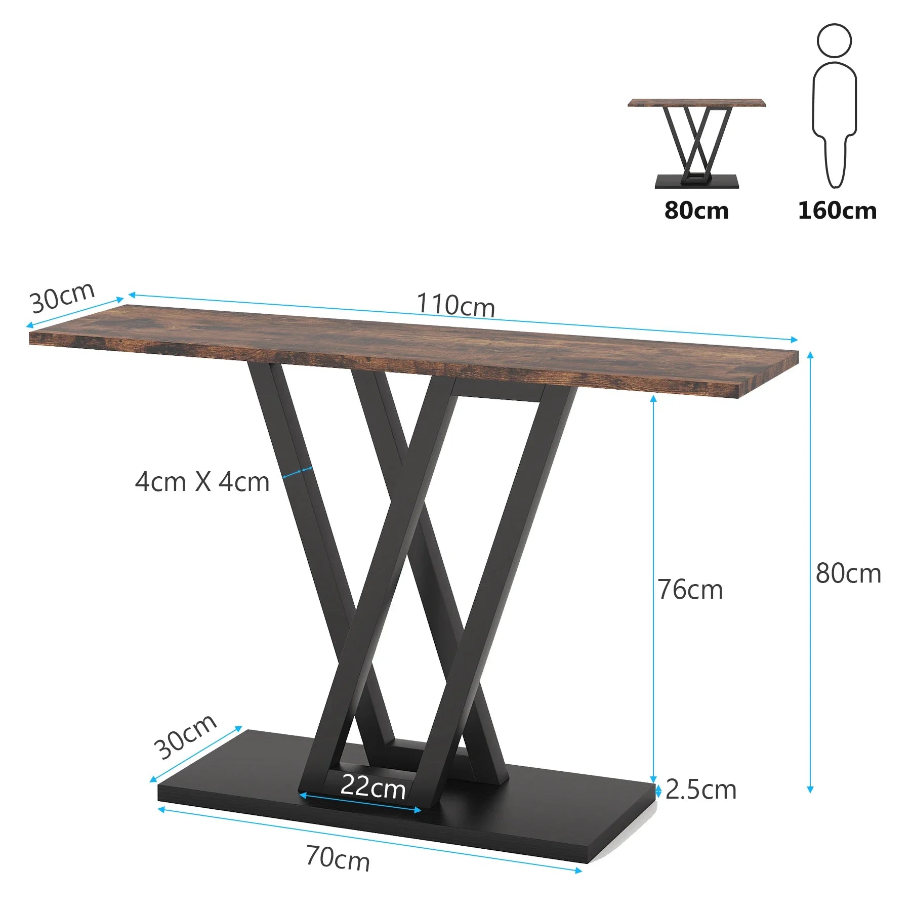 Console Table Industrial Entryway Hallway Table