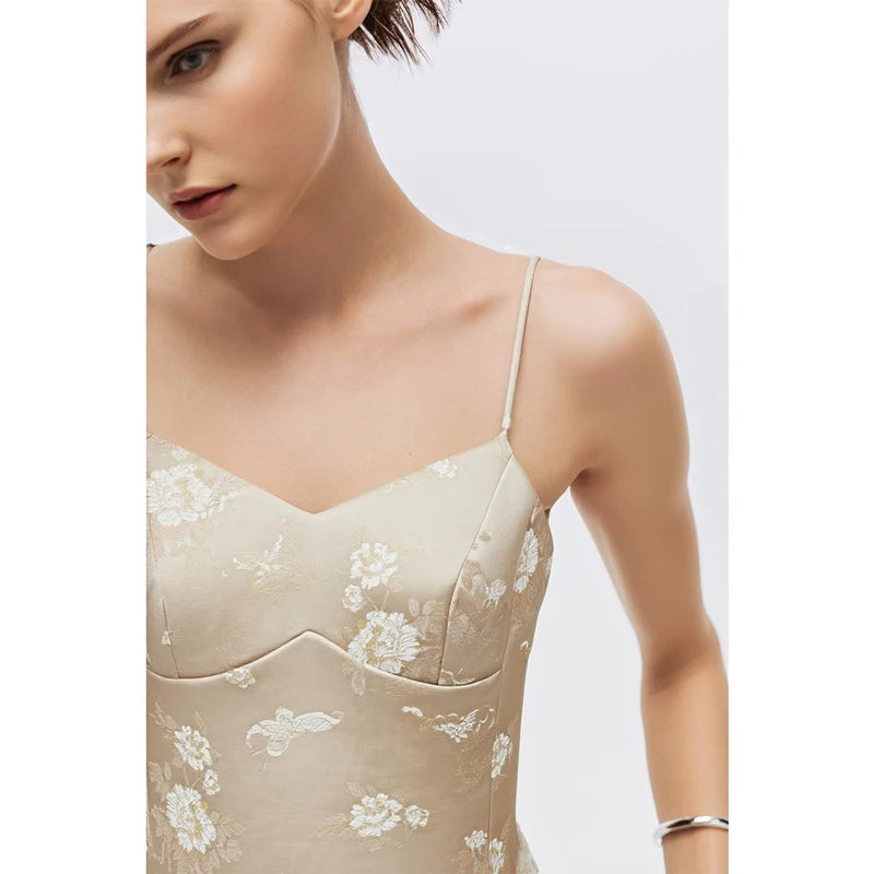 Amii Women Top 2026 Autumn New Jacquard Sling Vest Women Adjustable Shoulder Strap Inner Waist-cinching Sleeveless Top 12651005