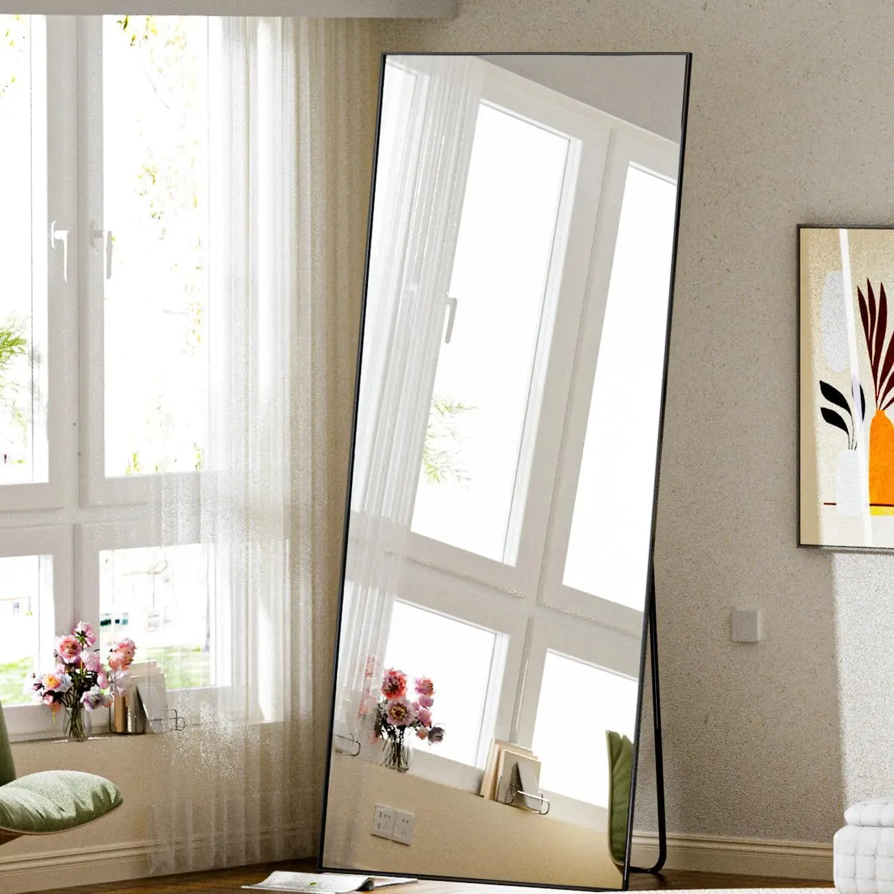 Full Length Mirror, 71"x26" Standing Hanging or Leaning Against Wall Floor Mirrors Body Dressing Wall-Mounted for Living Room,