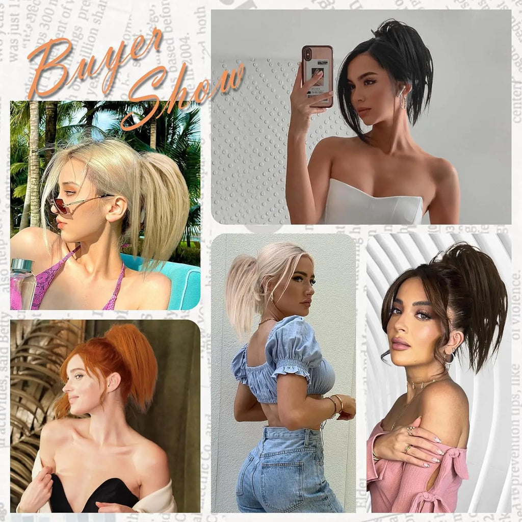 Synthetic Claw Clip Hair Bun Straight Chignon Bun Ponytail Hair Extensions Tousled Updo Hair Buns Claw Clip Ponytail Hairpice