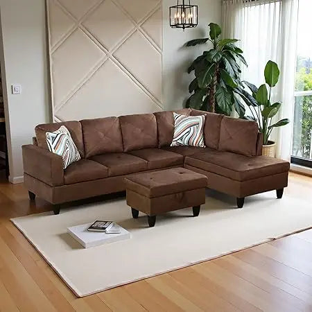 103.5" Oversized Sectional Couch, L Shaped Couch with Storage Ottoman, Modern Modular Sofa with Deep Seat