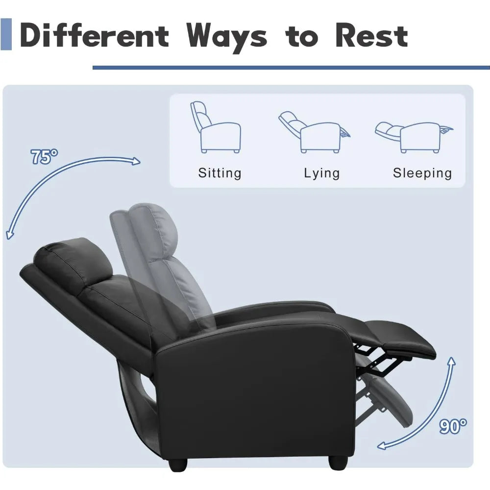 Adjustable PU Leather Massage Recliner Chair for Living Room and Home Theater