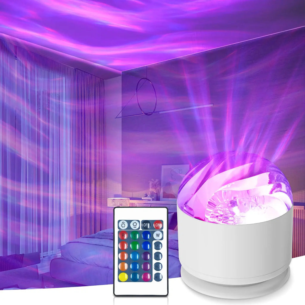 Starry Sky Galaxy Northern Aurora/Water Ripple LED Night Light/ 16 Color 360°Rotating RGB USB Lamp/ Remote Projector/ Ambient Light