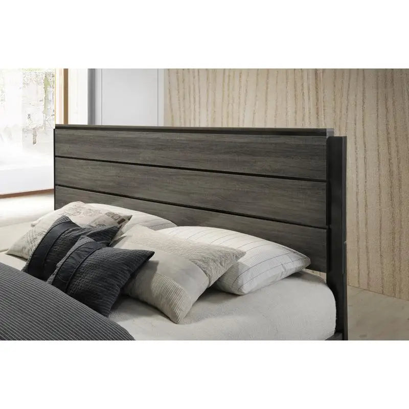 Queen Size Antique Grey Finish 3-Piece Wood Bedroom Set