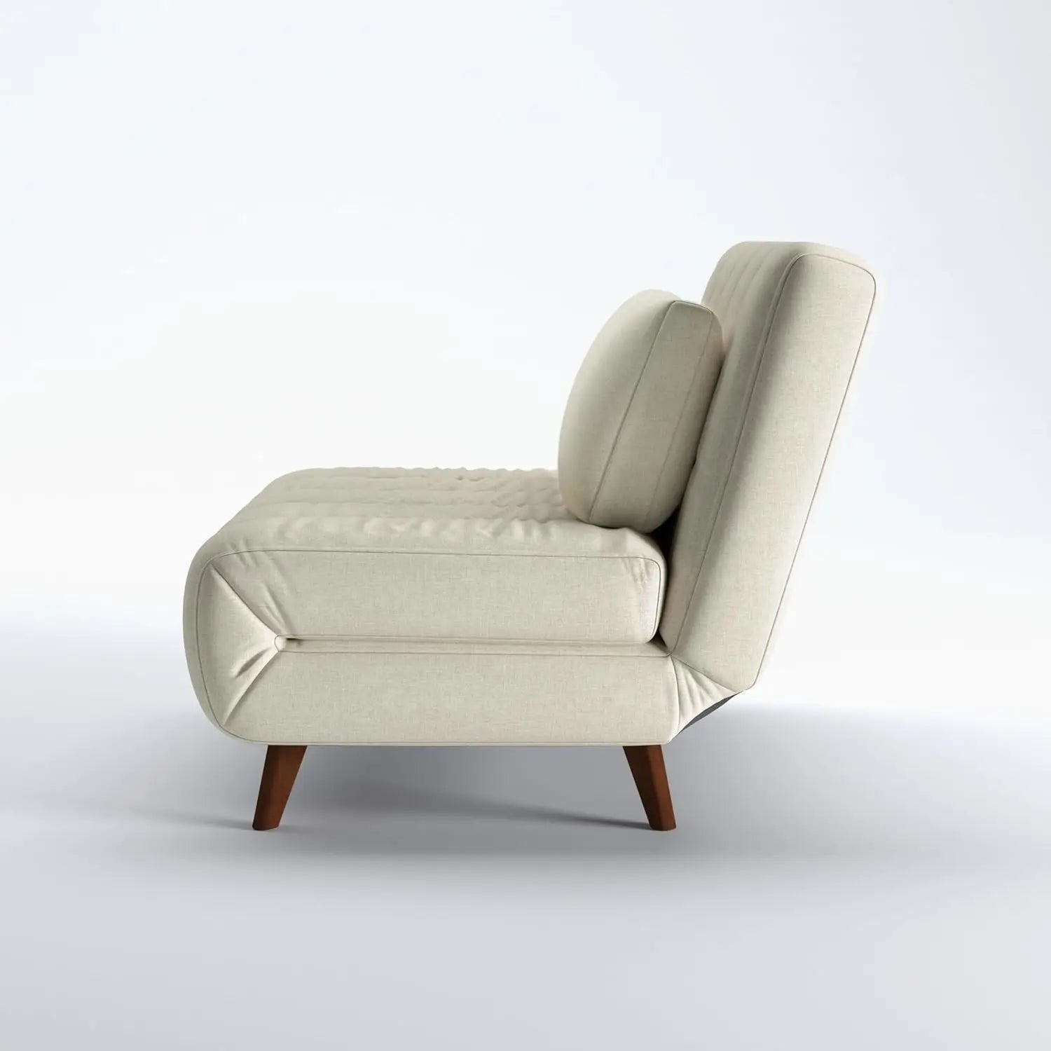 40" W Convertible Futon Chair with Matching Pillow(s) for Small Space Living Room and Apartment (Springfield, Beige)